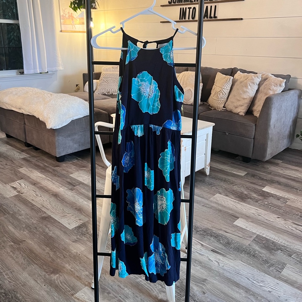 Loft High Neck Floral Dress XXSP  **Fits Like a XSP**